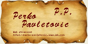 Perko Pavletović vizit kartica